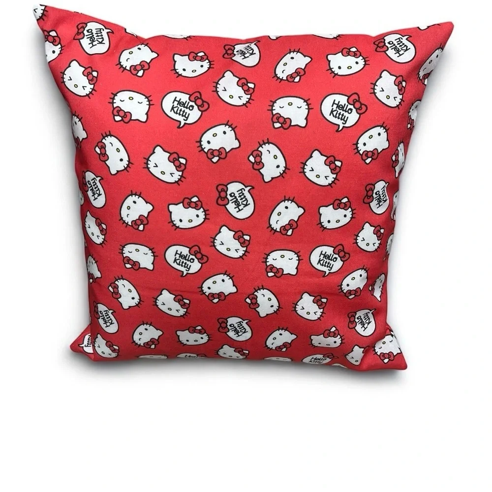 Hand Crafted Accent Pillow Cover Hello Kitty White Decorative Pillow cover only